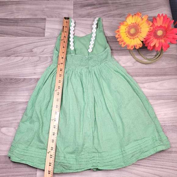 Cynthia Rowley Girls Dress Size 6 Green Lined Applique Flowers - Picture 4 of 10